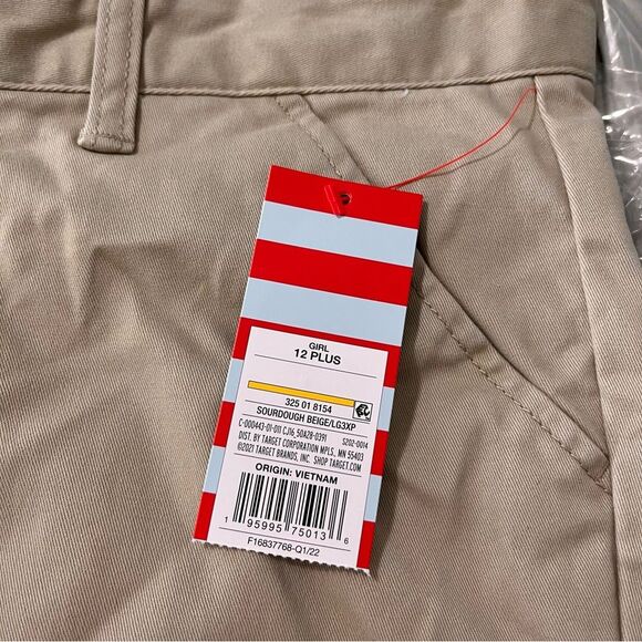 Cat & Jack Girls Khaki School Uniform Straight Leg Pants 12 Plus - Picture 6 of 8